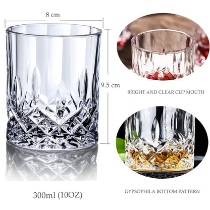 - DH Whiskey Glasses Set of 4 with an Elegant Gift Box | 11Oz Cocktail Glasses for Bourbon
