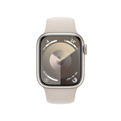 Apple Watch Series 9 [GPS 41mm] Smartwatch with Starlight Aluminum Case with Starlight Sport Band M/L. Fitness Tracker, Blood Oxygen & ECG Apps, Always-On Retina Display, Water Resistant