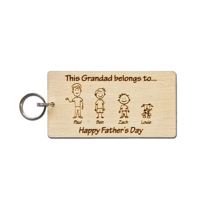 - Mooseys Personalised Fathers Day Gift | Engraved Wooden Keyring -