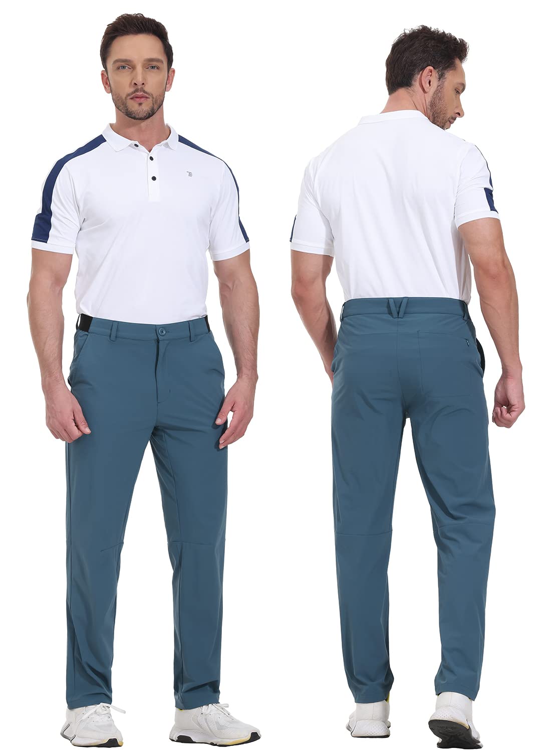 - donhobo Men's Stretch Golf Pants | Men's Outdoor Trousers | Lightweight Quick Dry Elastic Waist Casual Hiking Pants -