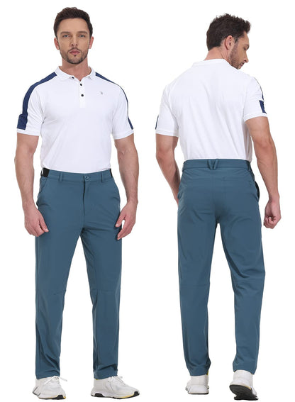 - donhobo Men's Stretch Golf Pants | Men's Outdoor Trousers | Lightweight Quick Dry Elastic Waist Casual Hiking Pants -