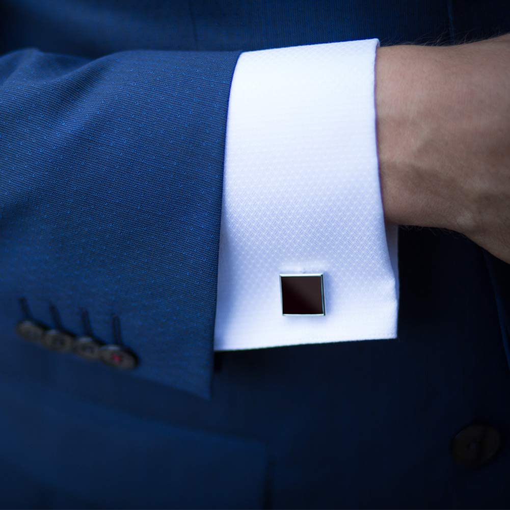 4Pairs Cufflinks for Men,Stainless Steel Classic Tone Cufflinks Black Round Square Retro Knot French Striped Cuff Link Kit Shirt Suit Button Cufflinks For Wedding Business Graduation Jewelry Gift