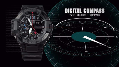 Casio Mens Analogue-Digital Quartz Watch with Resin Strap GA-1100-1A1ER