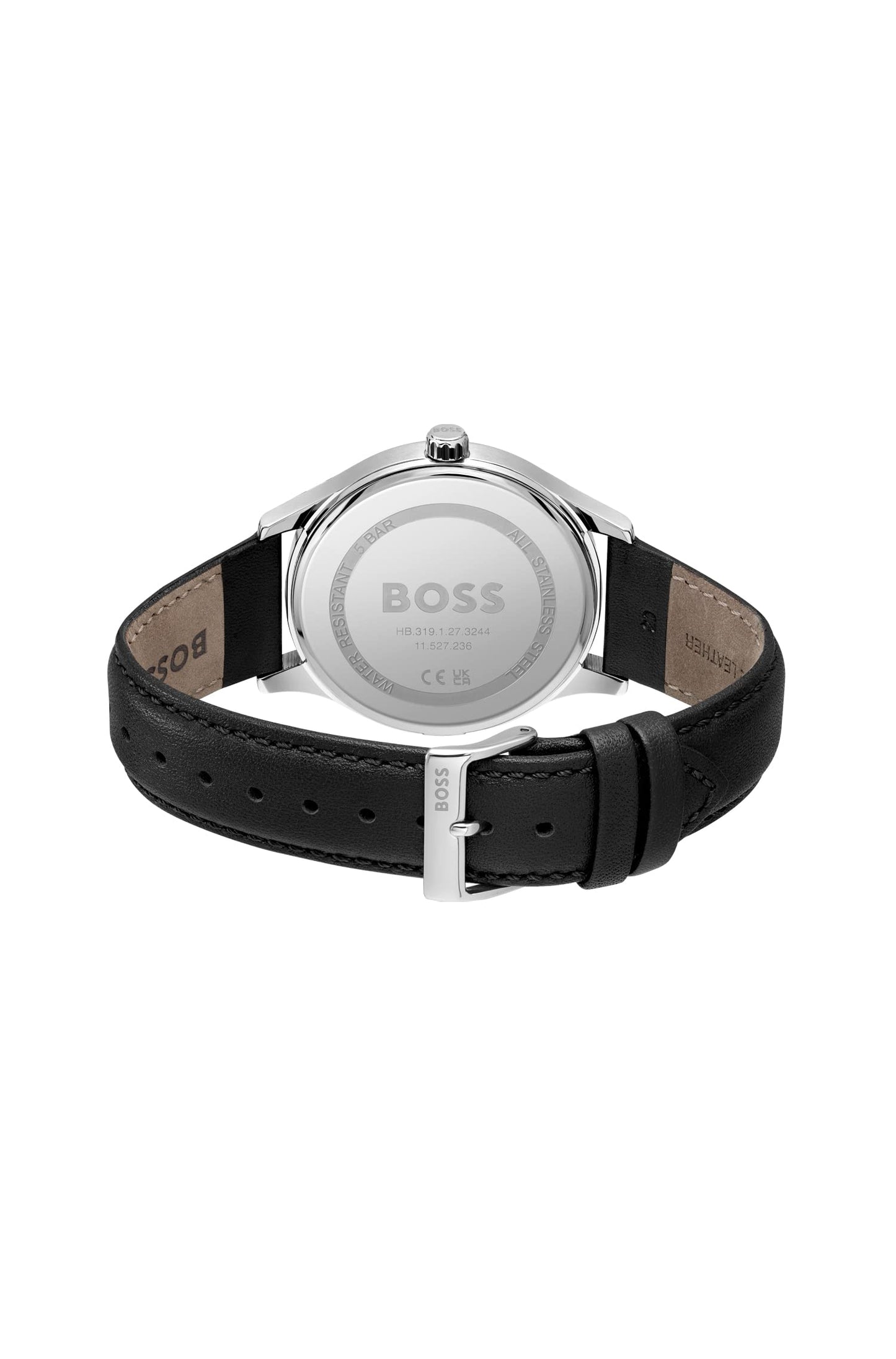 BOSS Analogue Quartz Watch for Men with Black Leather Strap - 1513954