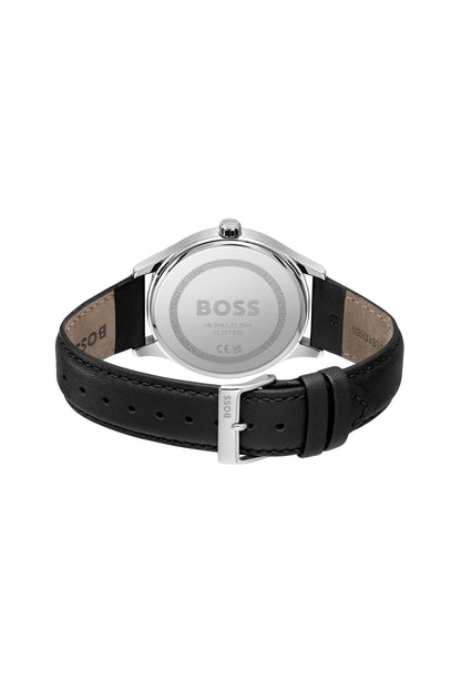 BOSS Analogue Quartz Watch for Men with Black Leather Strap - 1513954