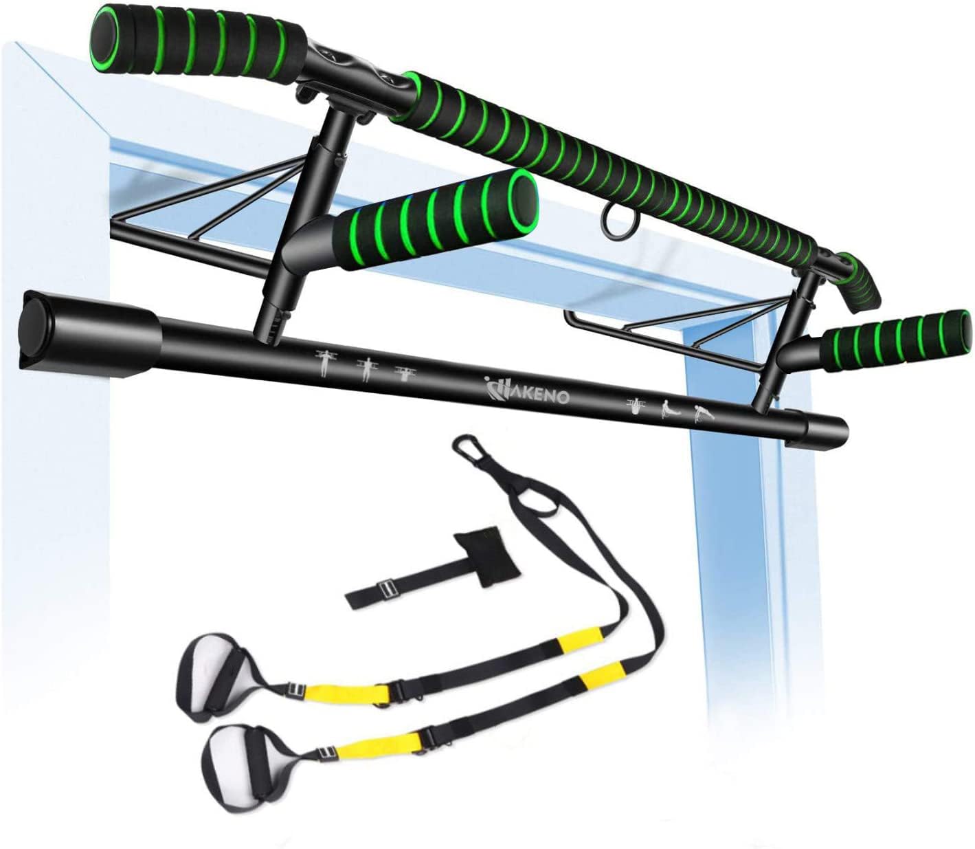 - HAKENO Pull Up Bar | Door Frame Fitness Chin-Up Bar -