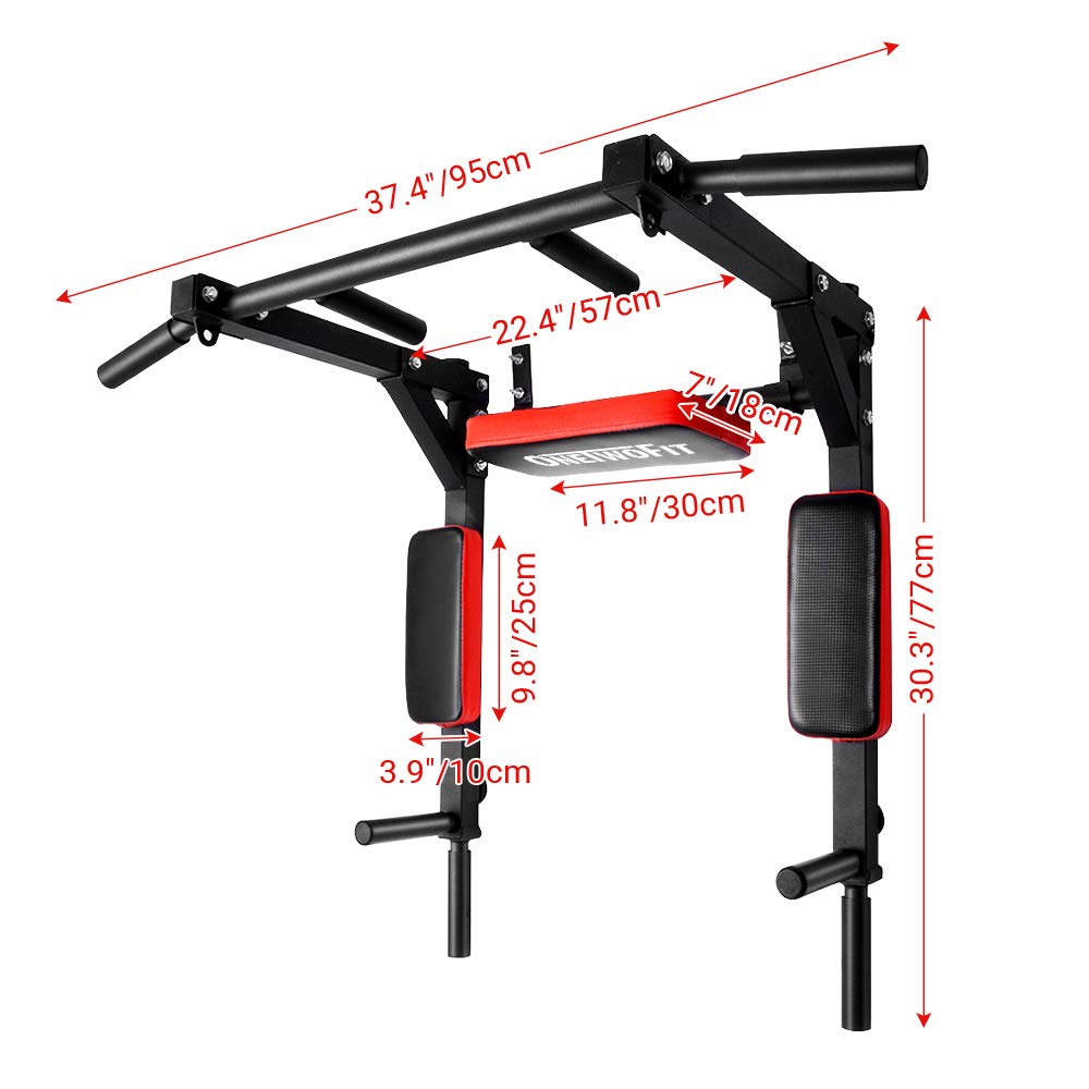 - OneTwoFit Multifunctional Wall Mounted Pull Up Bar/Chin Up bar | Dip Station for Indoor Home Gym -