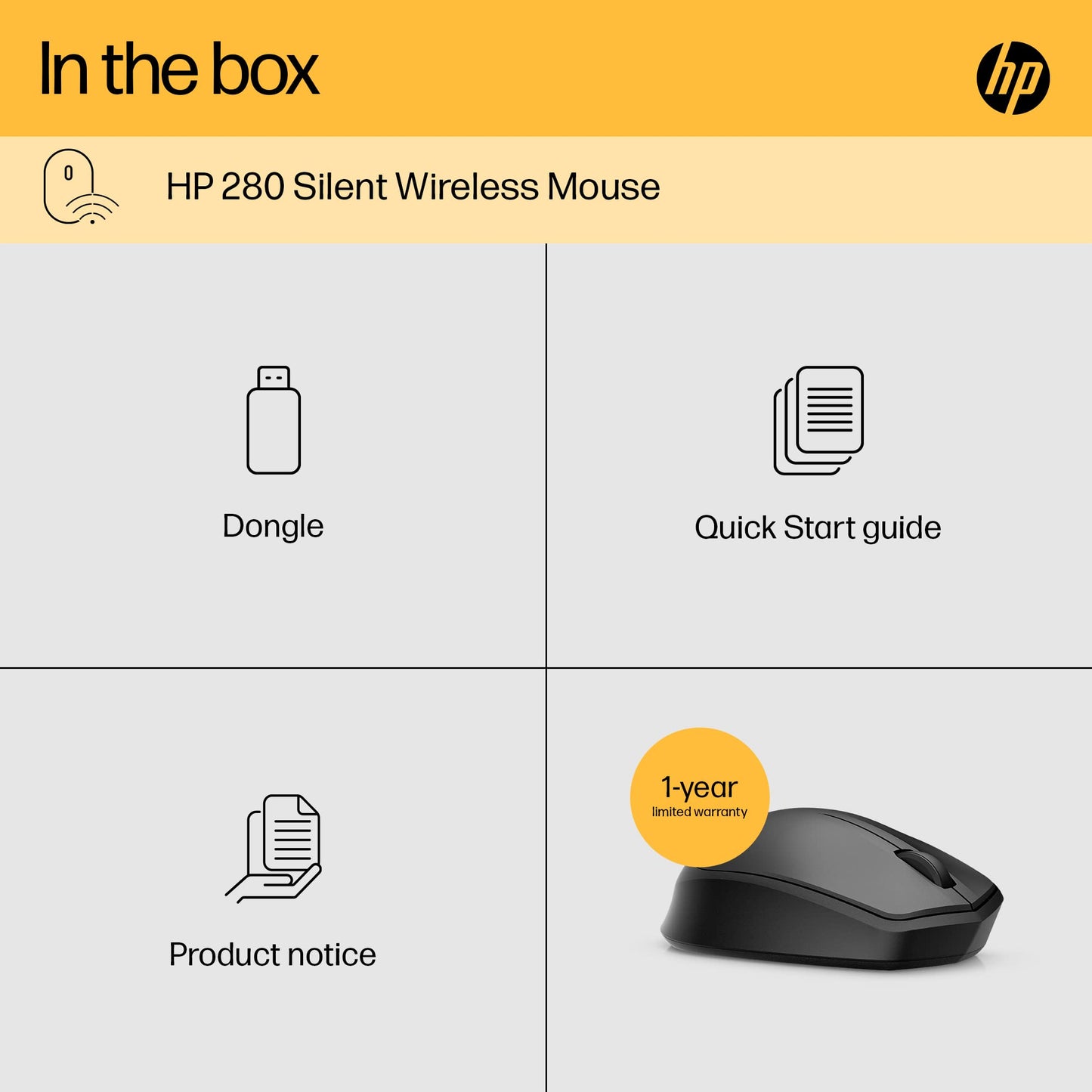 - HP 280 Silent PC Wireless Mouse | HP Blue Optical Technology -