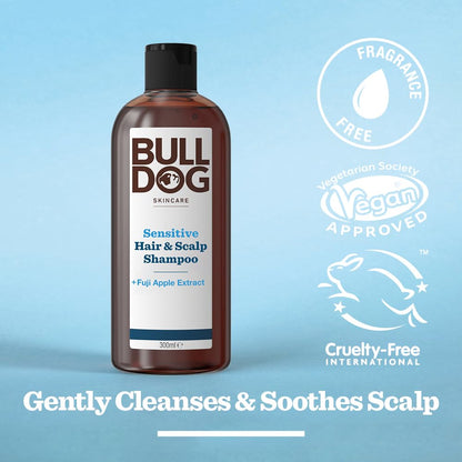 BULLDOG SKINCARE - Sensitive Shampoo For Men Cleanses & Soothes Scalp 300 ml