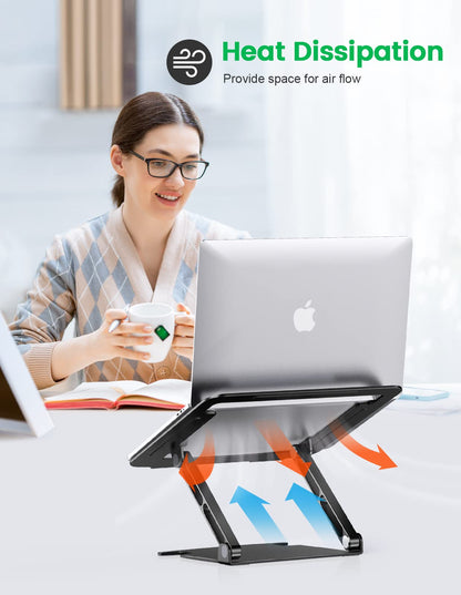 - Glangeh Laptop Stand | Aluminum Sturdy, Laptop Riser For Desk | Adjustable Heights/Angles -
