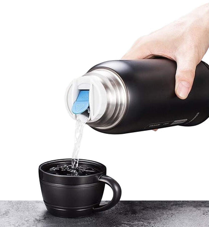 - Y·J&H Double Walled Vacuum Insulated Bottle with Cup - Stainless Steel Thermo Flask