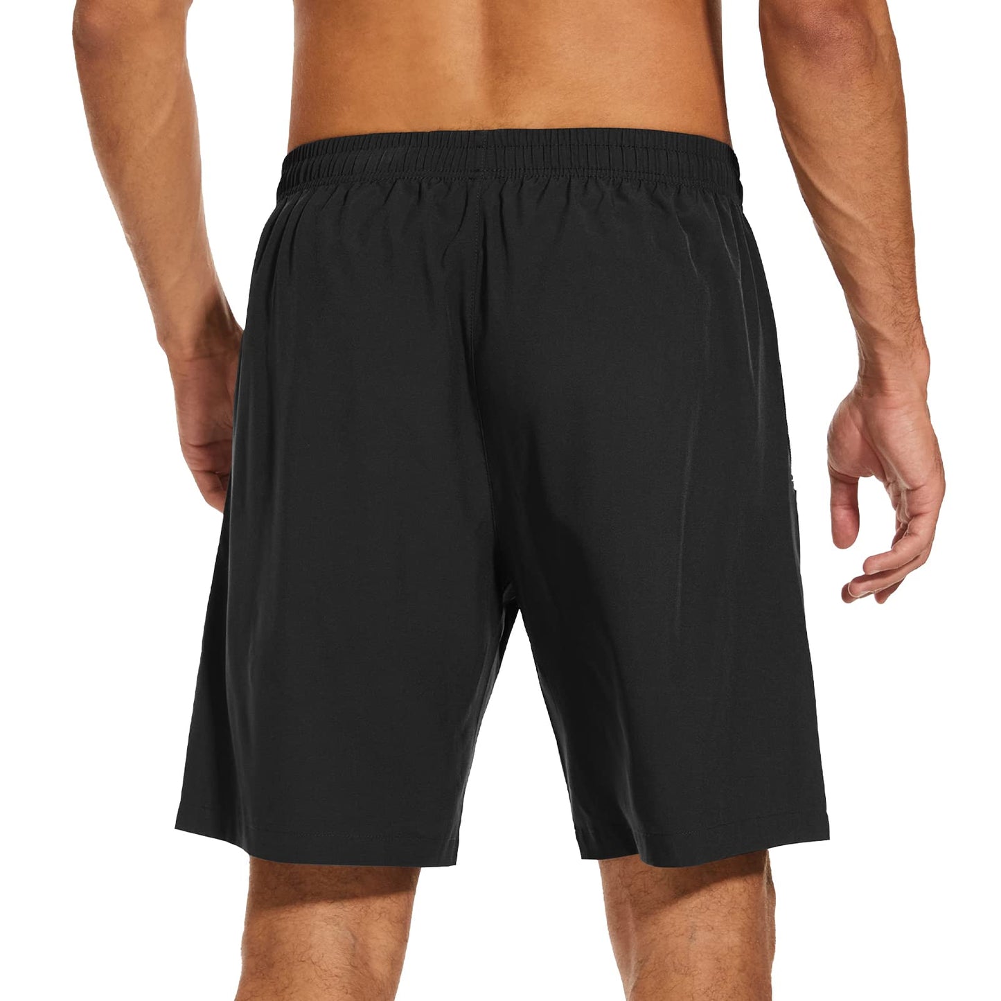 - YUTYTH Mens Gym Running Shorts Breathable Quick Dry 7" Gym Athletic Shorts with Zipper Pockets and Reflective Strip Black