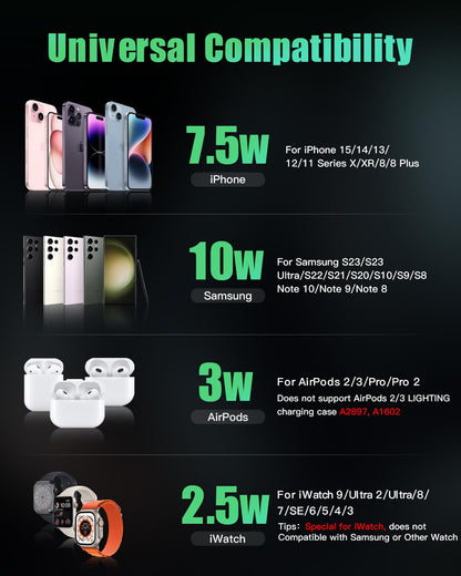 - JARGOU Wireless Charger for iPhone/Apple Watch/AirPods | 3 in 1 Wireless Charging Station -