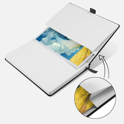A5 Notebook, Journal Note Pad Hardback Journal Notebook A5 Notepad Composition Notebooks PU Leather Notebook for Office School Home Business Writing & Note Taking 200 Pages (100 Sheets)-Black