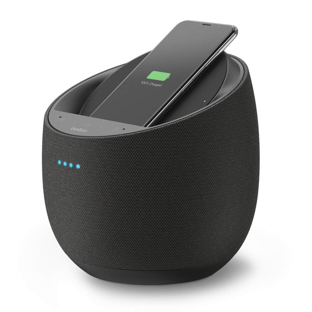 Belkin SoundForm Elite Hi-Fi Smart Speaker + Wireless (Voice-Controlled Bluetooth Speaker, Amazon Charger Alexa Speaker, Sound Technology by Devialet, AirPlay2 Enabled) - Black
