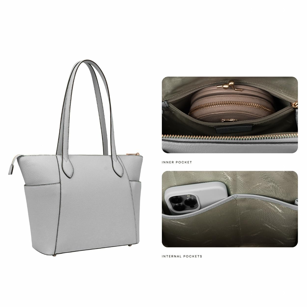 - PAUL COSTELLOE Genuine Leather Tote Bag -