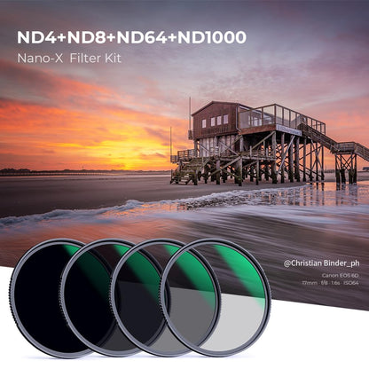 - K&F Concept 67mm ND4 | ND8 | ND64 | ND1000 Lens Filter Kit for Camera Lens -