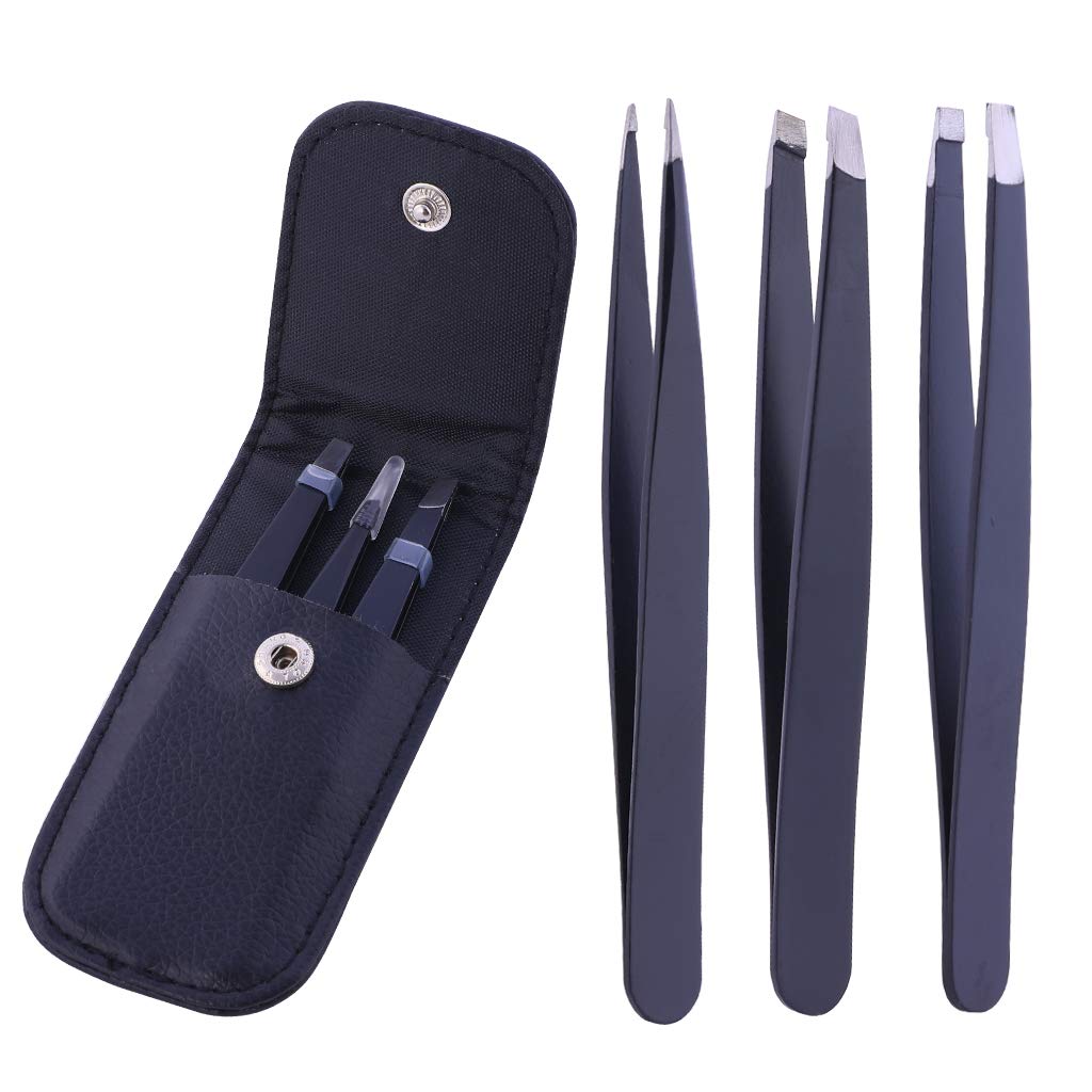 - Stadux Eyebrow Tweezers | 3 Piece | Professional Stainless Steel Precision Tweezers for Eyebrows Plucking, Ingrown Hair Remover and Facial hair -