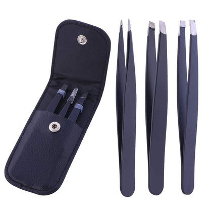 - Stadux Eyebrow Tweezers | 3 Piece | Professional Stainless Steel Precision Tweezers for Eyebrows Plucking, Ingrown Hair Remover and Facial hair -