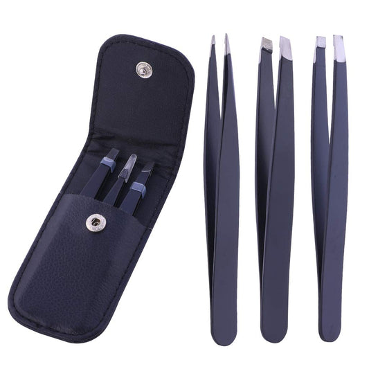 - Stadux Eyebrow Tweezers | 3 Piece | Professional Stainless Steel Precision Tweezers for Eyebrows Plucking, Ingrown Hair Remover and Facial hair -