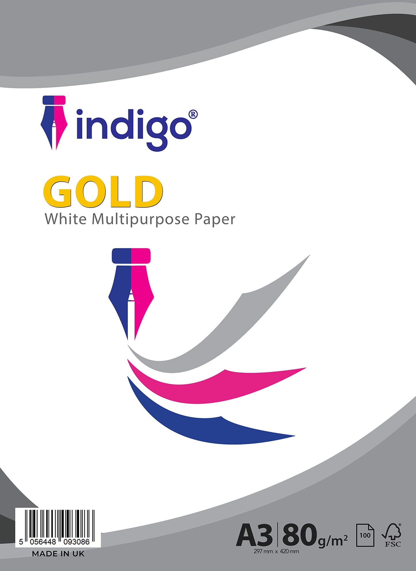 - Indigo® A3 White Multipurpose Copier 80gsm Paper -