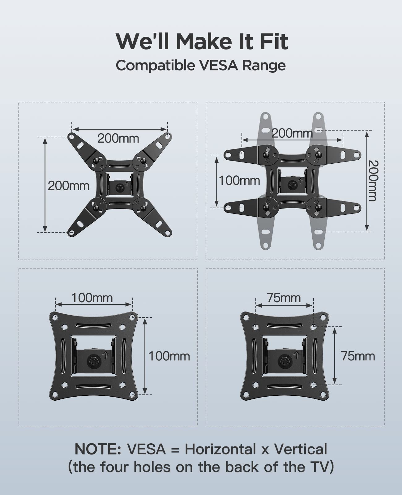 - PERLESMITH TV Wall Bracket for 13-42 inch TVs | TV Wall Mount for Flat & Curved TV | Max 20kg -