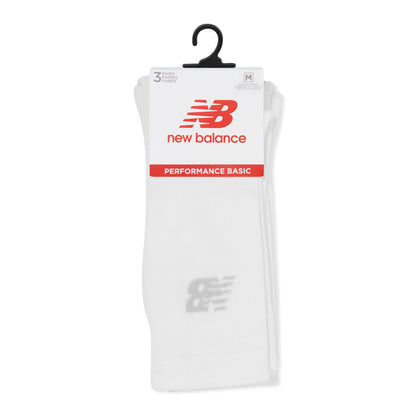 - New Balance Unisex 3 Pack Crew Socks | White -