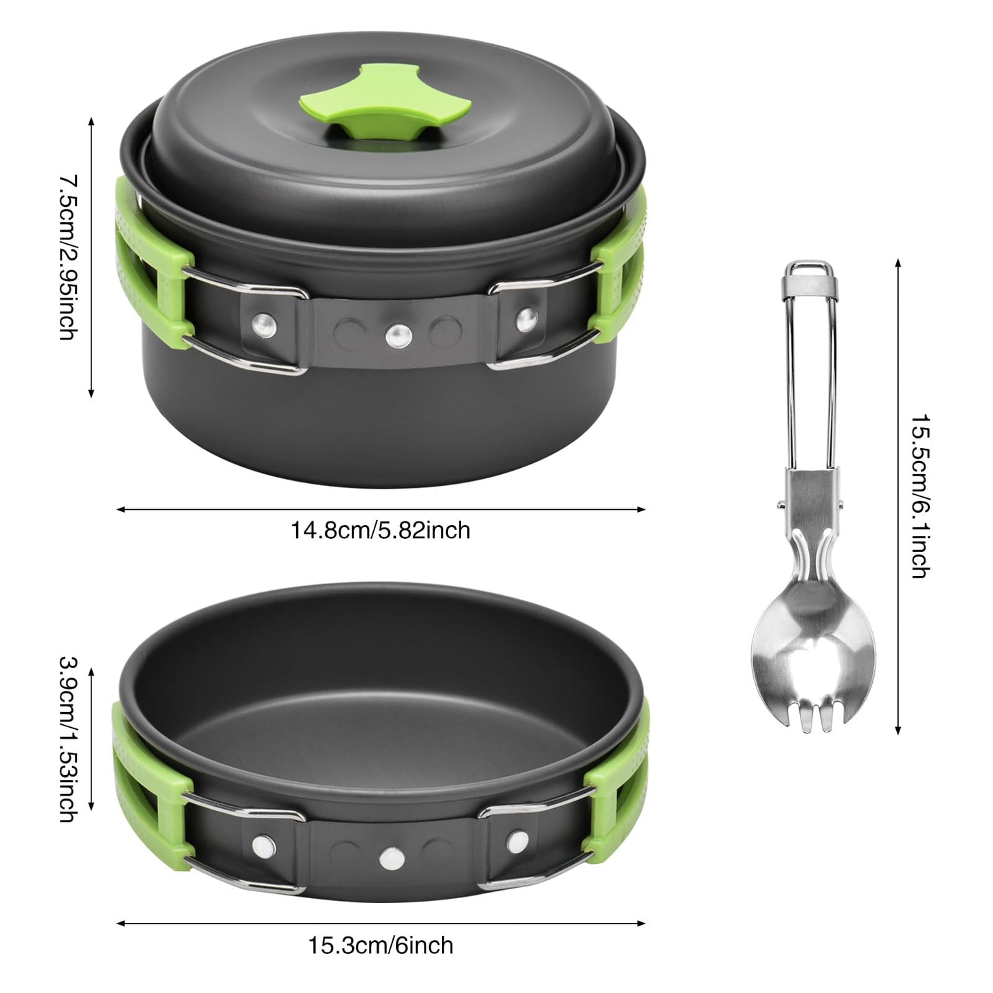 - Queta 10-Piece Cookware Kit | Picnic Pots Cookware Camping Set -