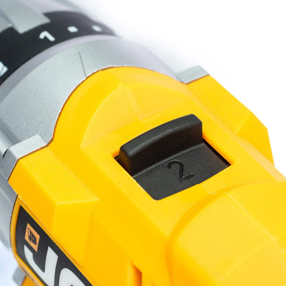 - JCB 18V Cordless Drill Driver | 2.0Ah Battery | Fast Charger | Variable Speed & 16+1 Position Torque | LED Light -