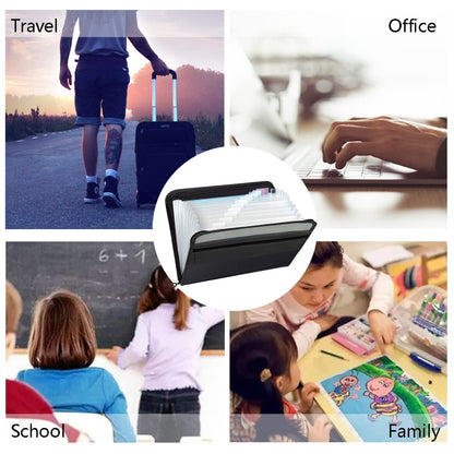 - TRANBO 13 Pockets Expanding File Folder | Zipper Closure | A4 Plastic Document Wallet -