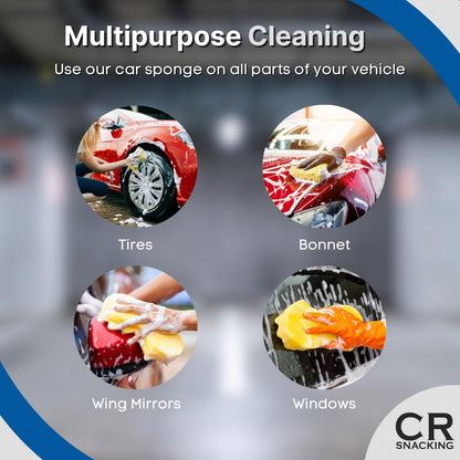 CAR SPONGES (Pack of 9) - Car Wash Sponges Bulk | Car Wash Sponges Large | Car Window Cleaning Car Sponge | Car Care Sponges For Car Cleaning | Sponges Car Washing | Car Window Cleaning Supplies