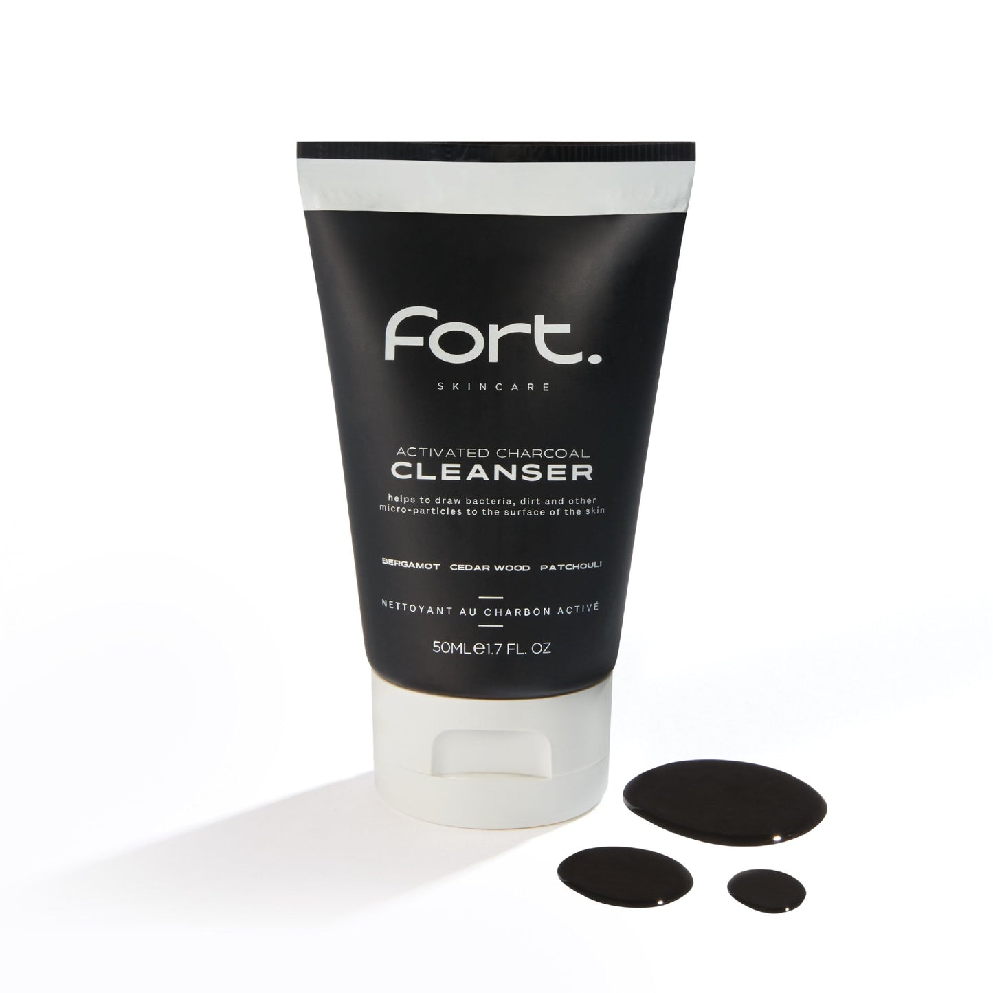- Fort Skincare | Activated Charcoal Cleanser for Men | 50ml | Improves Skin | Removes Dirt | Controls Oil -