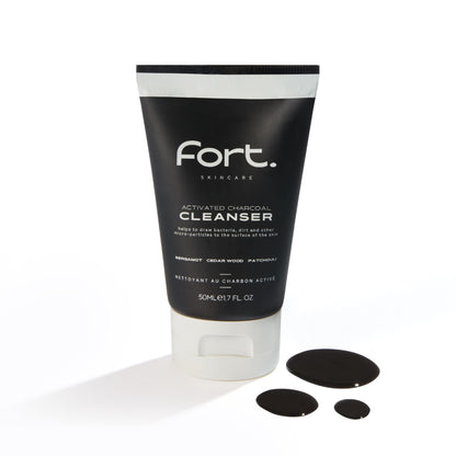 - Fort Skincare | Activated Charcoal Cleanser for Men | 50ml | Improves Skin | Removes Dirt | Controls Oil -