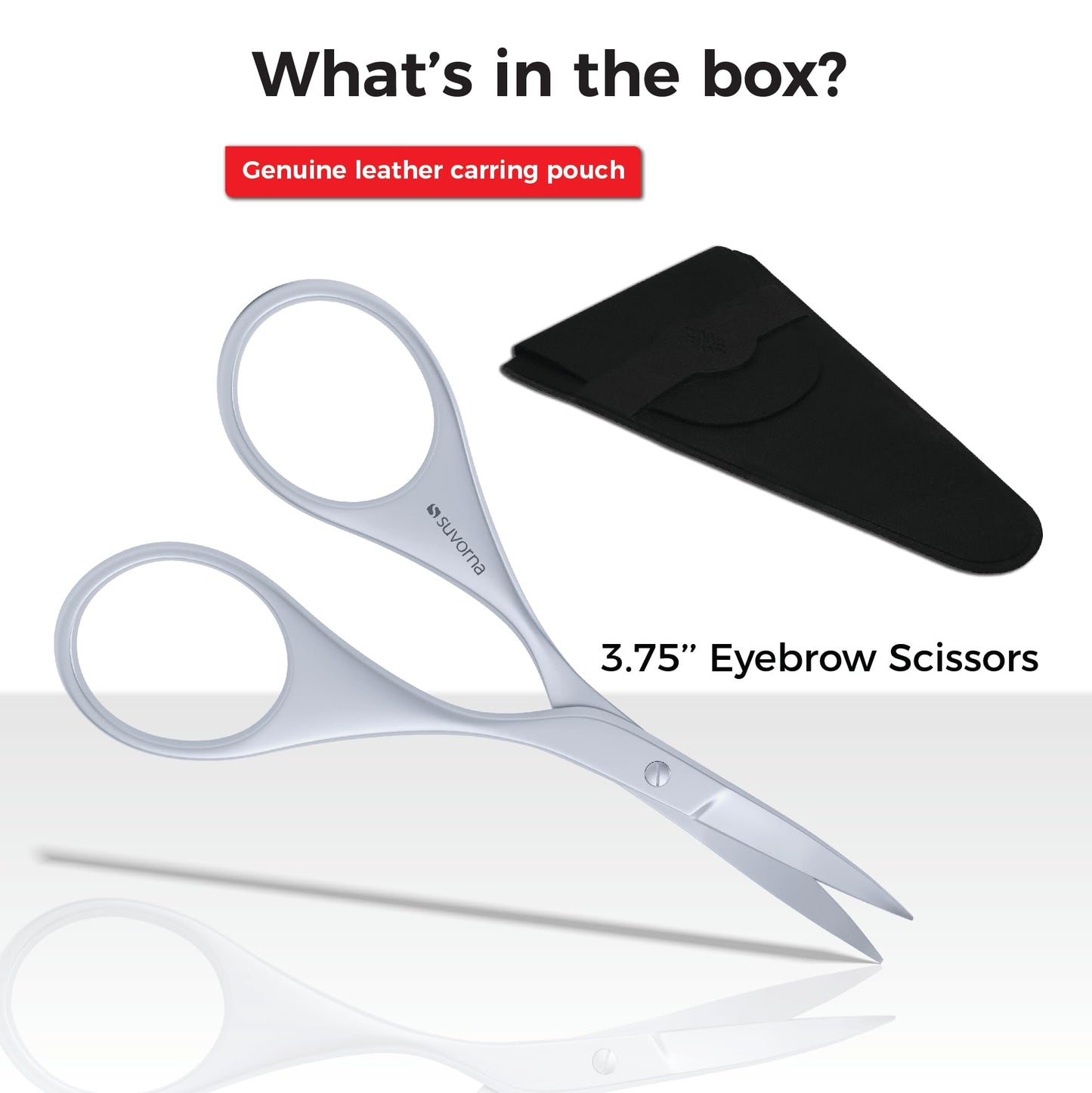 - Suvorna Small Scissors for Eyebrow, Beard, Mustache, Facial, Brow, Eye Lash, Nose & Ear Hair | Curved Scissors for Men's & Women's Grooming -