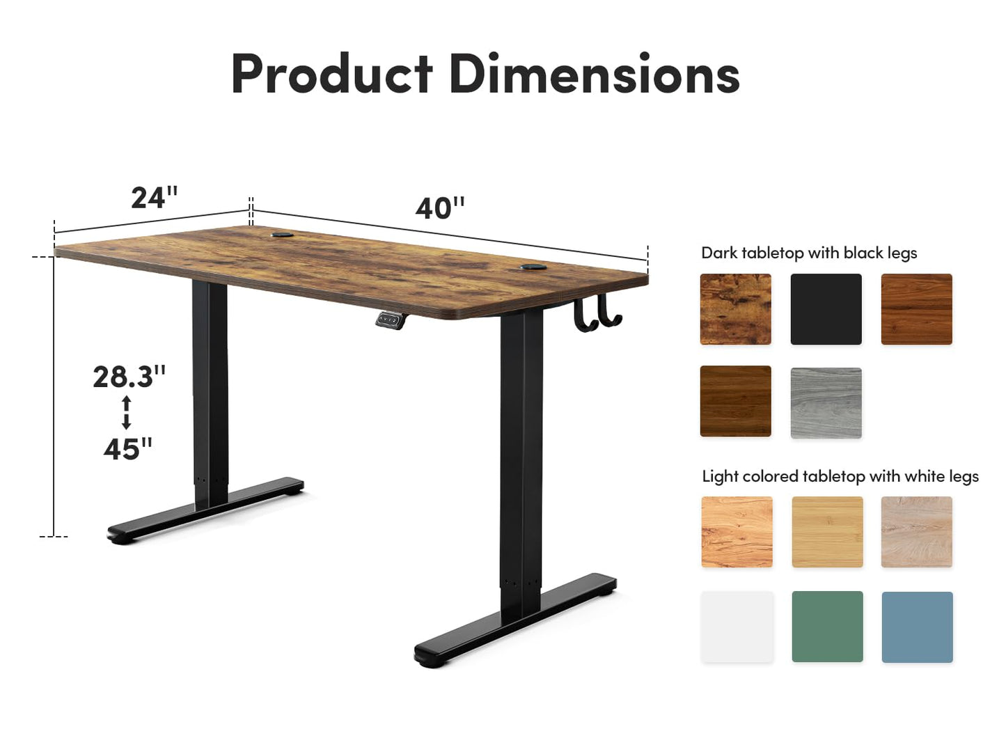 - FEZIBO Height Adjustable Electric Standing Desk | 100 * 60 cm Stand up Table | Sit Stand Home Office Desk with Splice Board -