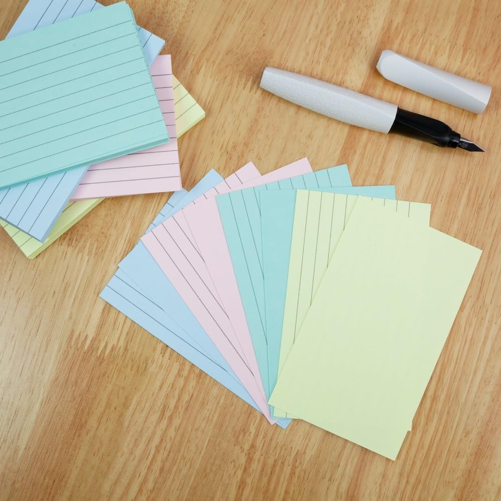 - SUMMIT Flash Cards | Lined Revision Cards |Pastel Assorted | 7.5 x 12.5 cm | 400 Pack -