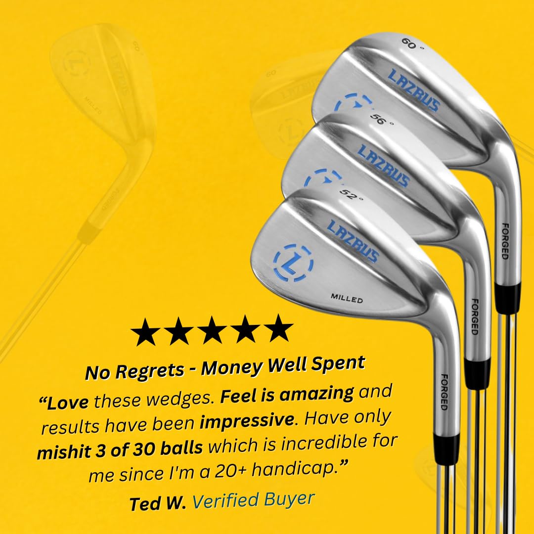 - LAZRUS Premium FORGED Golf Wedges Set | 52 56 60 Degree -