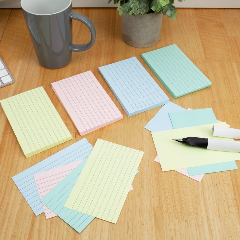 - SUMMIT Flash Cards | Lined Revision Cards |Pastel Assorted | 7.5 x 12.5 cm | 400 Pack -