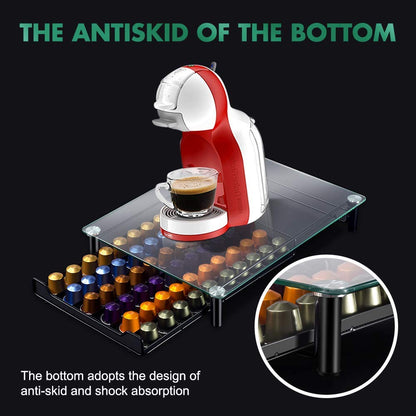 - Masthome Coffee Pods Storage | 60 Capsule Drawer & Machine Stand -