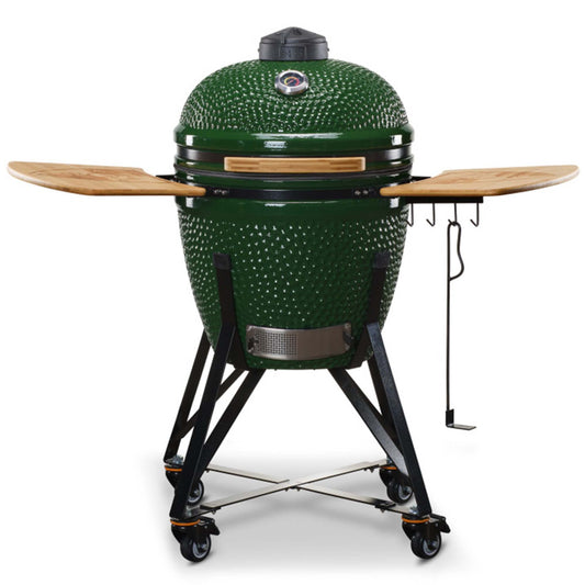 - KAMADO BONO Green Egg BBQ Grill | 21" I Kamado BBQ Charcoal Grill With Dual Zone Grilling System -
