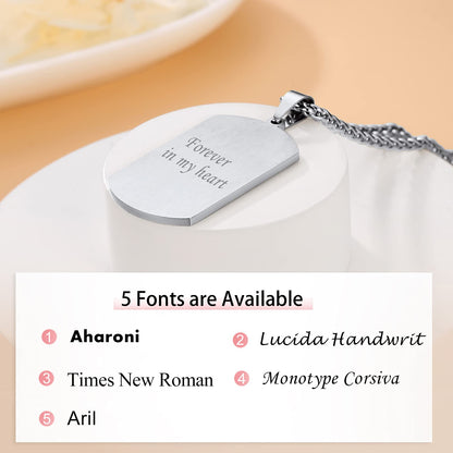 - Personalised Necklace for Men | Engraved Jewellery  | Stainless Steel Photo Chain -