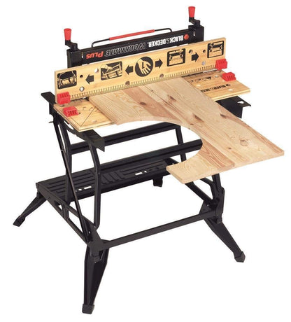 BLACK+DECKER Workmate Plus, Work Bench Tool Stand Saw Horse , Dual Height with Heavy Duty Steel Frame, WM825