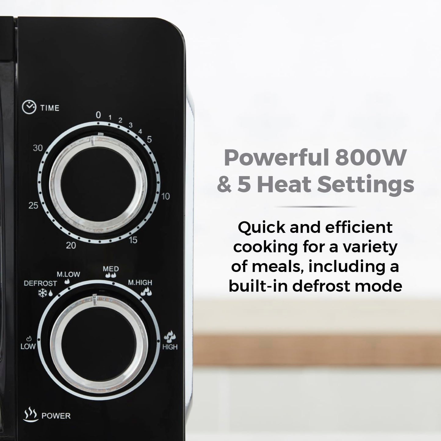 - Tower T24042BLK Manual Microwave | Sleek Mirror Door | 800W -