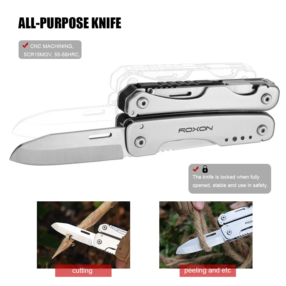 - ROXON Flash Multitool Pliers | Survival Tool | Multi Tool with Flint Rod -