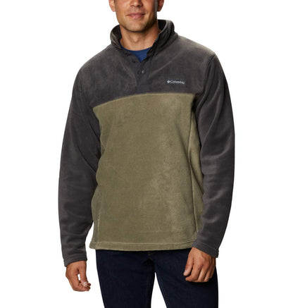 Columbia Men's Steens Mountain Half Snap Fleece Pull Over, Stone Green x Shark, Size M