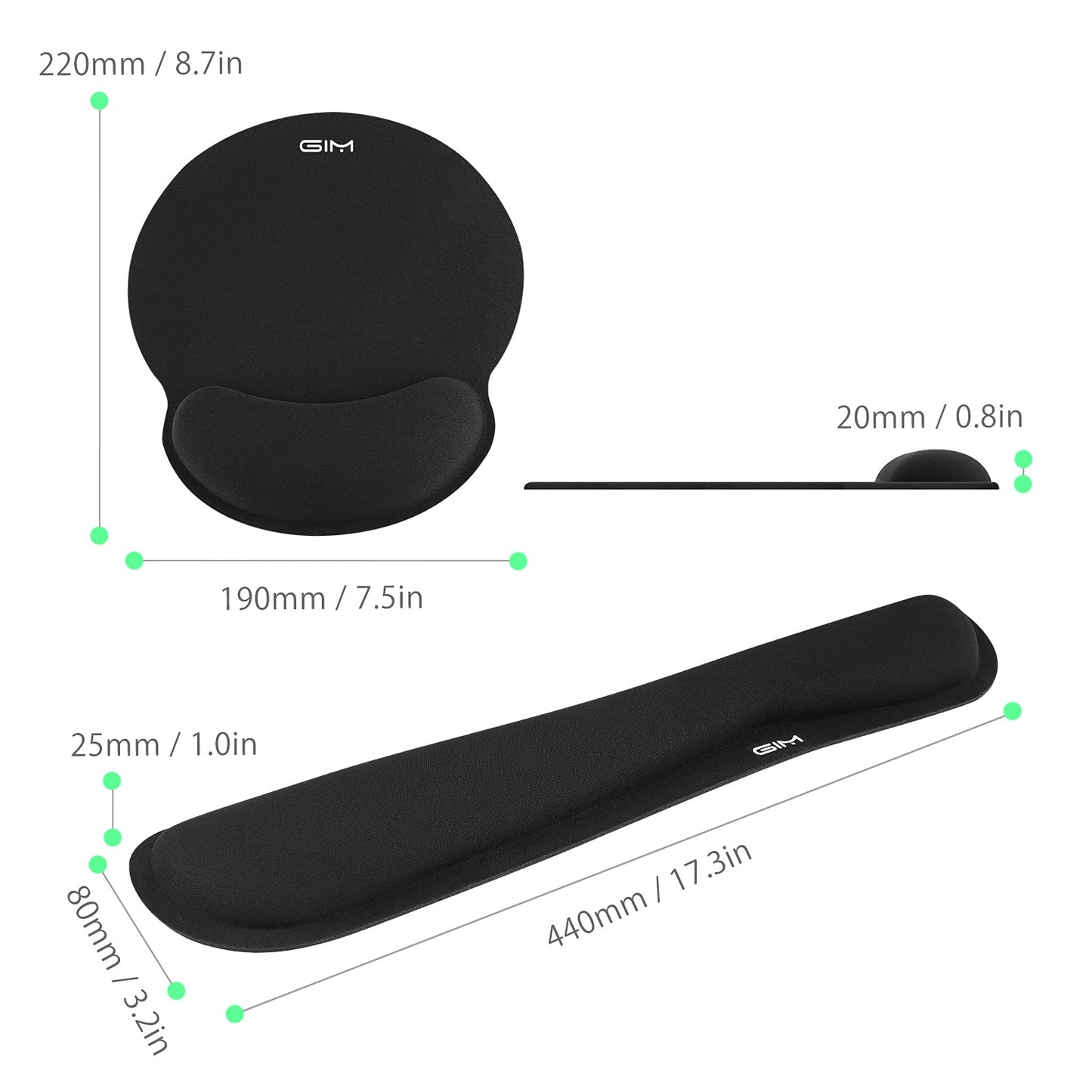 - GIM Keyboard Wrist Rest Mouse Mat Set | Ergonomic Keyboard Wrist Support Memory Foam Mouse Mat | Wrist Cushion Support -