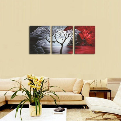 - Wieco Art - The Cloud Tree Large 3 Panels Modern Stretched and Framed