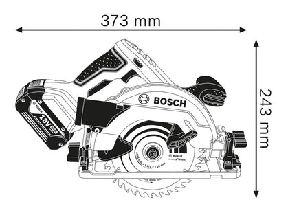 Bosch Professional 18V System GKS 18V-57 G Cordless Circular Saw (Saw Blade Diameter: 165 mm, Cutting Depth: 57 mm, excluding Batteries and Charger, in L-BOXX)