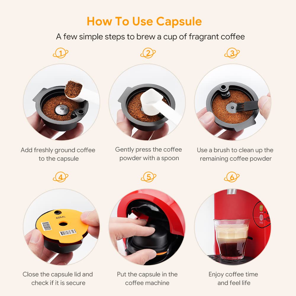 - RECAFIMIL 2 Pcs Reusable Tassimo Pods | 180ml/ 60ml Refillable Coffee Pods -