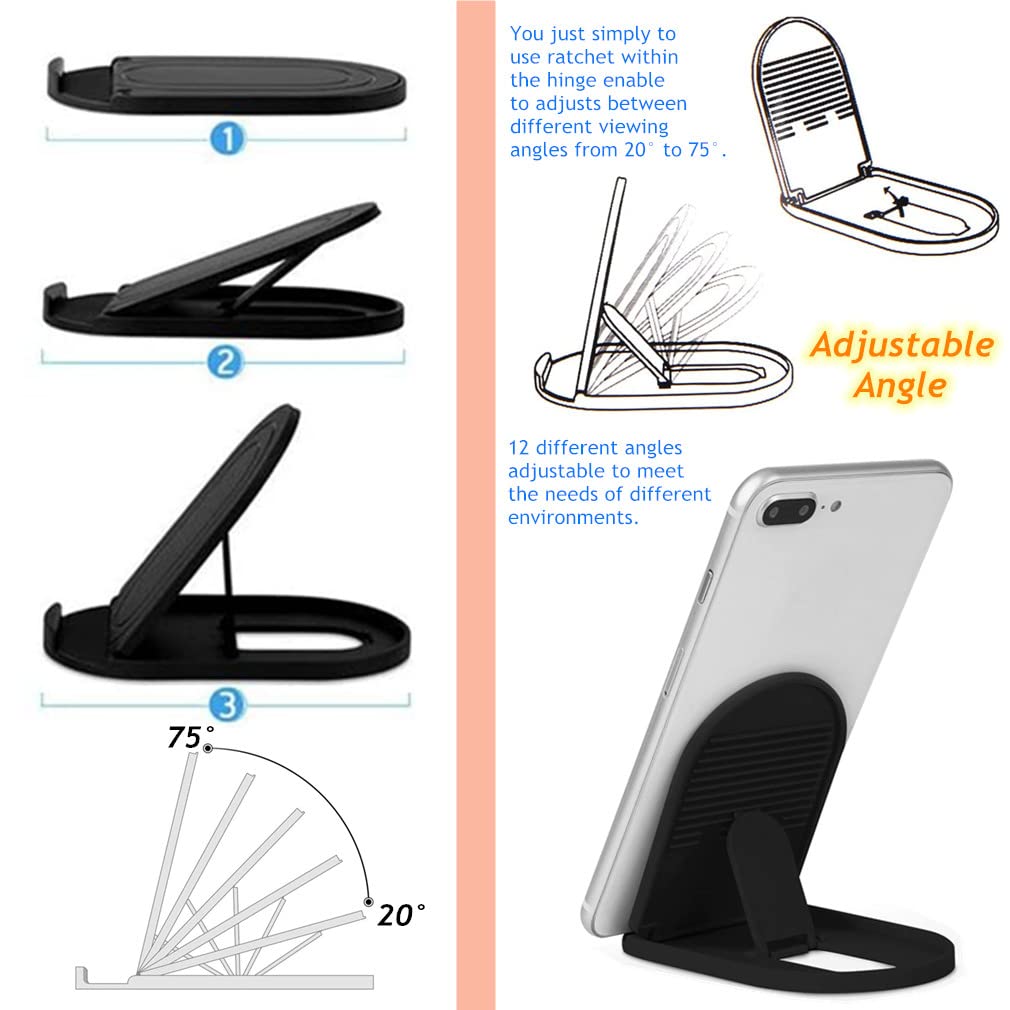 - Morices 4 Pcs Foldable Cell Phone Stand | Oval Shaped Multi-Angle -